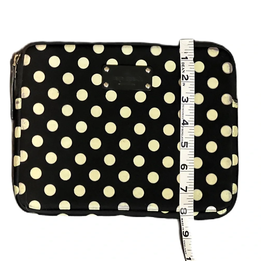 Kate Spade Black and Cream Polka Dot Laptop Sleeve